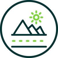 icono de glifo de paisaje de colinas vector