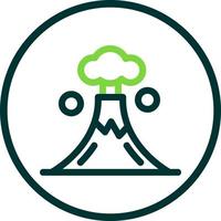 icono de glifo de paisaje de volcán vector