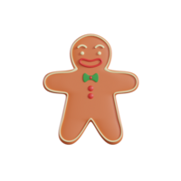 gingerbread man christmas icon 3d illustration png