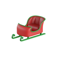 3D-Rendering des Weihnachtsmann-Schlitten-Symbols isoliert png