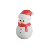 ilustração 3D do ícone de boneco de neve de natal isolado em fundo transparente png