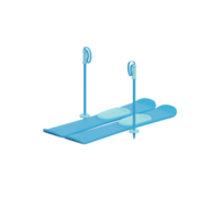 Rendu 3D de l'icône de ski isolé png