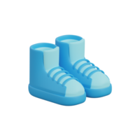 Rendu 3D de l'icône de bottes isolées png