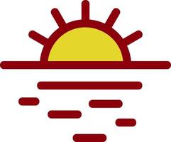 Sunrise Landscape Glyph Icon vector