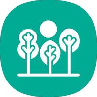 Tree Landscape Glyph Icon vector
