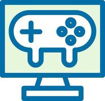 Gaming Pc Line Vector Icon Design