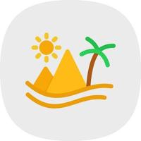 Desert Day Landscape Glyph Icon vector