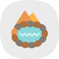 Hot Spring Landscape Glyph Icon vector