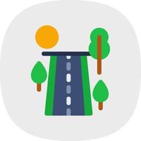 icono de glifo de paisaje de carretera vector