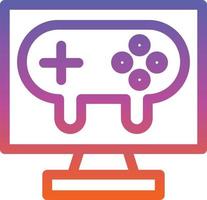 Gaming Pc Line Vector Icon Design