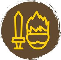 Game Character Line Vector Icon Design