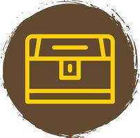 Treasure Chest Line Vector Icon Design