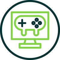 Gaming Pc Line Vector Icon Design