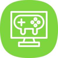 Gaming Pc Line Vector Icon Design