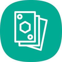 Playing Cards Line Vector Icon Design