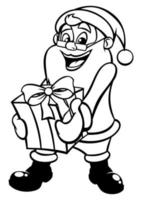 Santa Gift Line Art vector