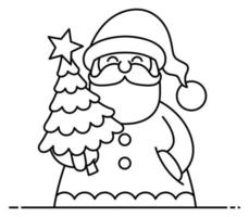 Santa Flat Design Line Art vector