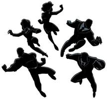 Super Business People Silhouettes on White vector