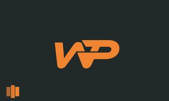 Logo between letter w and p or wp Royalty Free Vector Image