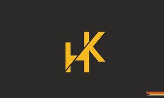alfabeto letras iniciales monograma logo hk, kh, h y k vector