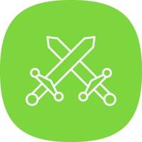 Sword Fighting Vector Icon Design