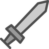 Game Sword Line Vector Icon Design