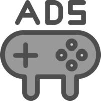Game Ads Line Vector Icon Design
