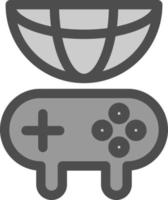 diseño de icono de vector de línea de juego global