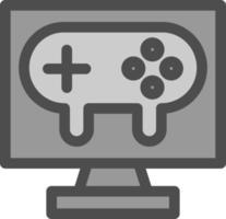 Gaming Pc Line Vector Icon Design