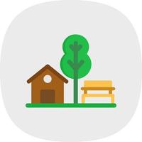 Village Landscape Glyph Icon vector