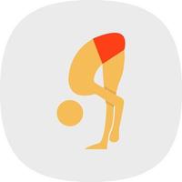 Forward Bend Pose Vector Icon Design