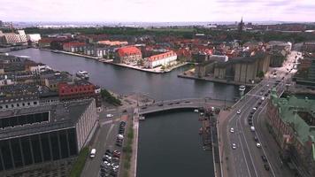 copenhague, dinamarca por drone video