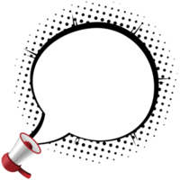 Megaphone with bubble speech png