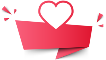 Social media heart or love banner png