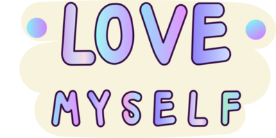 love myself lettering phrase hand drawn Illustration png