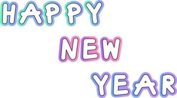 feliz año nuevo saludo palabra decoración png