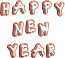 happy new year greeting word decoration png