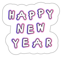 happy new year sticker decoration png