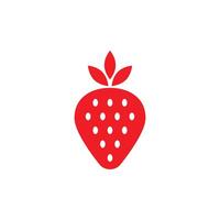 eps10 red vector Garden strawberry fruit solid art icon isolated on white background. strawberries symbol in a simple flat trendy modern style for your website design, logo, and mobile app