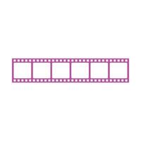 eps10 pink vector film strip roll 35mm blank slide frame icon isolated on white background. Frame picture photography symbol in a simple flat trendy modern style for your website design, and logo