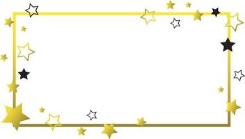 frame with golden star isolated vector