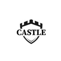 castle fortress building logo design symbol vector