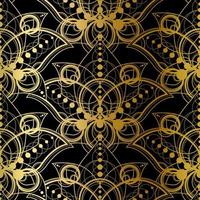 Abstract Seamless Pattern, Golden Print on Black vector