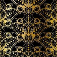 Abstract Seamless Pattern, Golden Print on Black vector