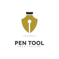 Pen logo tool gradient colorful style vector