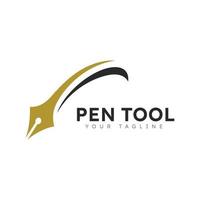 Pen logo tool gradient colorful style vector