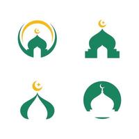 plantilla de vector de logotipo de mezquita islámica