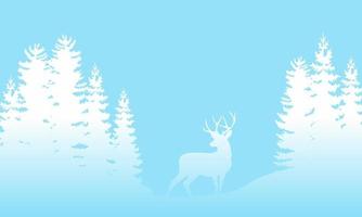 pine tree with Deer christmas wallpaper background vector design