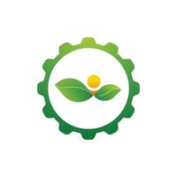 logotipo de granja y plantación con energía solar vector