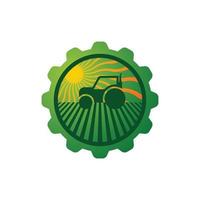 farm and plantation logo with sunlight energy vector